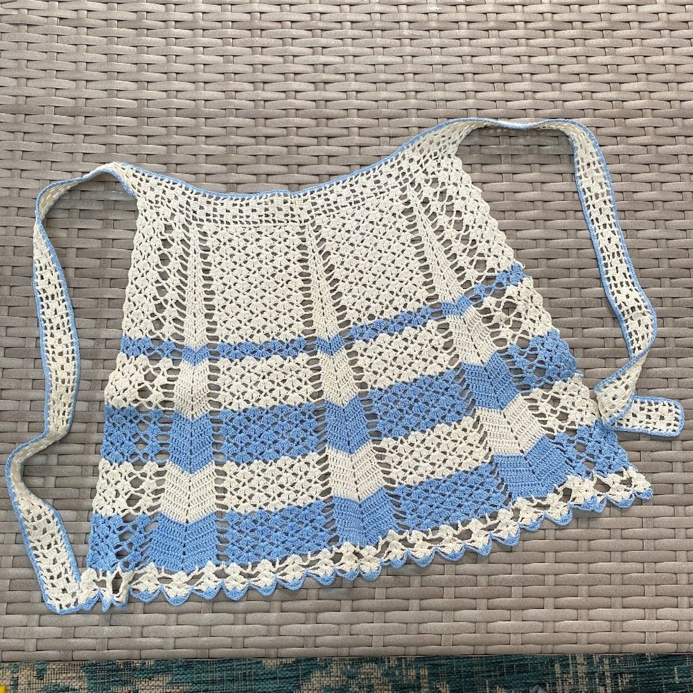Vintage Handmade Crochet Half Apron